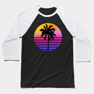 Retro 80s Sunset Palm Tree Aesthetic Baseball T-Shirt